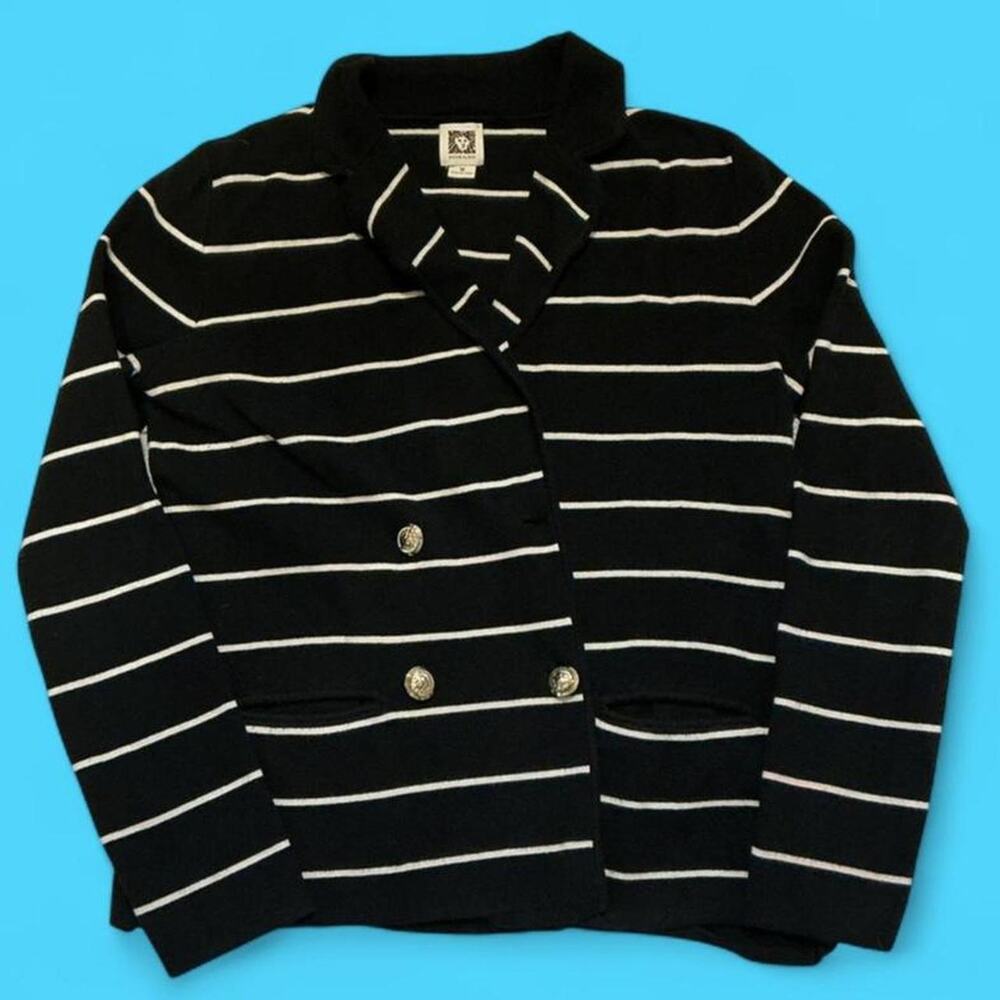 Anne klein striped knit blazer
